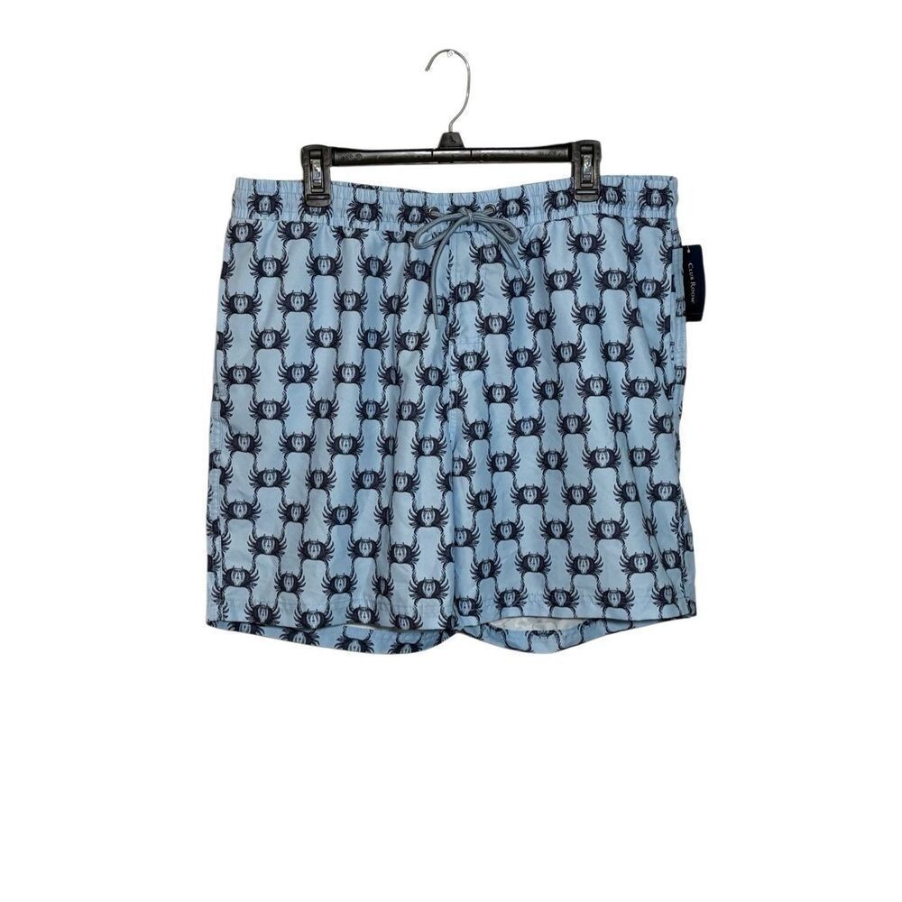 NWT Club Room crab toile printed light blue swim trunks - L